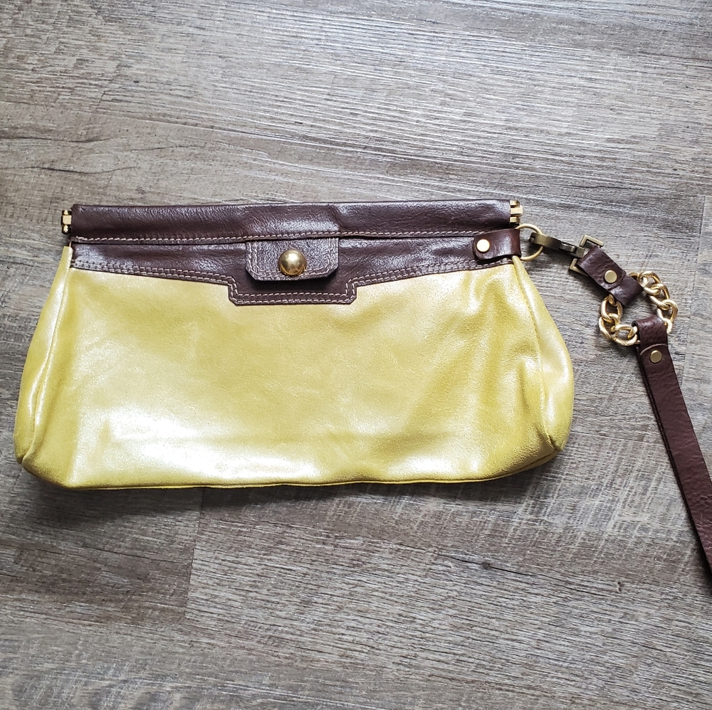 VIN BAKER Metallic Leather Clutch